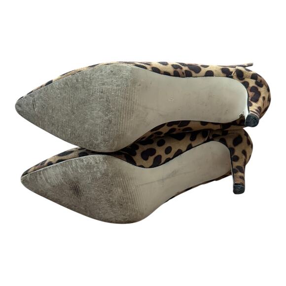 Leopard print ankle straps, stiletto heel low cut booties brown ASOS size 5 - Picture 14 of 16